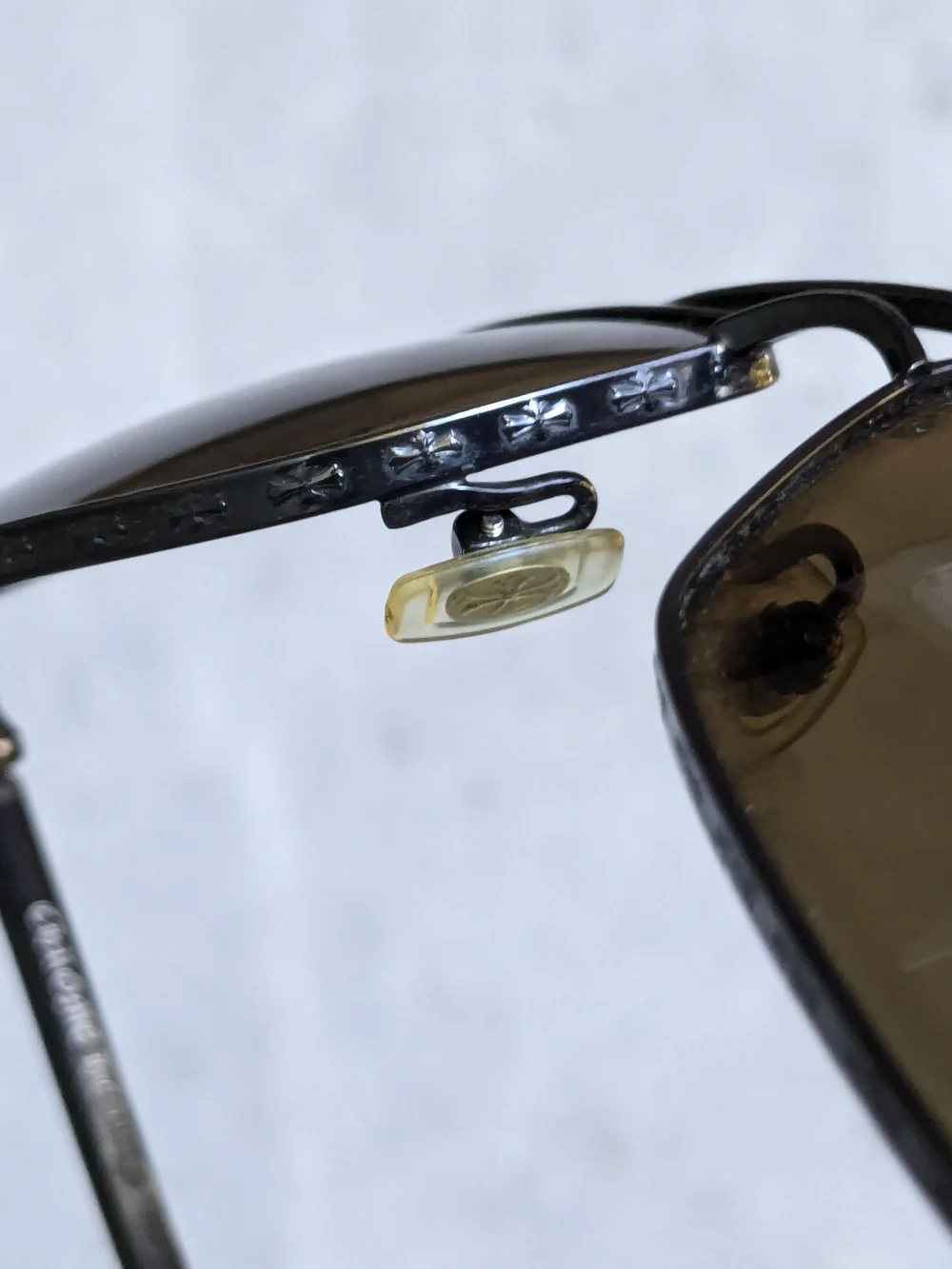 Chrome Hearts Aviator Sunglasses with Brown Lenses 'Red' Black Frames